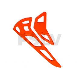 FUP-023K  FUSUNO CLEARCOATED Painted Neon Orange Fiberglass Horizontal/Vertical Fins - Trex 600 Nitro / Electric 2mm